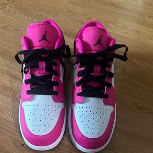 Pink and White Low-Top Sneakers